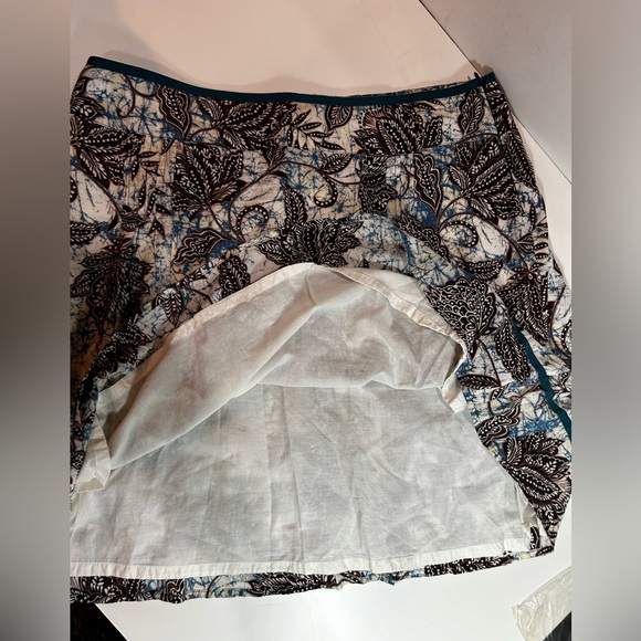 Ladies Tribal boho cotton skirt. Blue & brown floral print. Size 16 - Picture 5 of 9